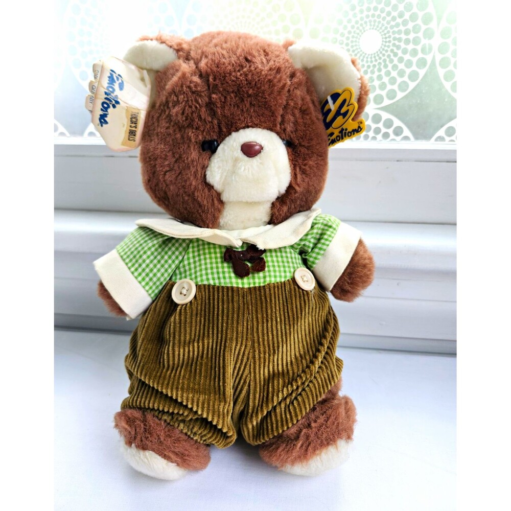 Vintage 1983 Mattel "Emotions" Bear "Quimby" Hang Tag Corduroy Rare 10.5"